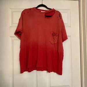 We the free distressed red tee size M